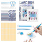 100PCS Press on Nail Packaging Bag, 100PCS Display Card with 231 Pcs Pre-cut Adhesive Tape & Diamond Art Pens & Glue Clay & Tweezers, 6-in-1 Set for Nail Display (Laser star)