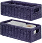 Vagusicc Wicker Storage Basket, Paper Rope Wicker Baskets with Handles, Toilet Paper Basket for Toilet Tank Top, Small Wicke Baskets for Organizing Shelves, 2-Pack, Purple