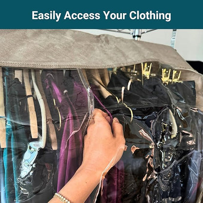 Garment Cover for Closet Rod and Portable Clothing Rack Shoulder Dust Cover - Protect Your Wardrobe in Style - Adjustable to fit 26" to 48" long - 4 Pack
