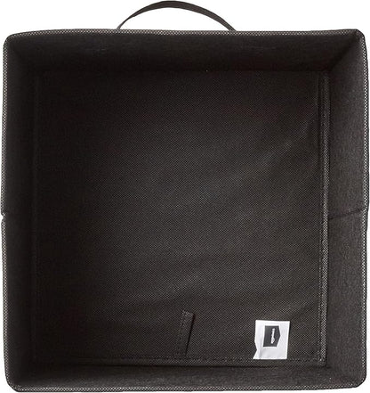 Amazon Basics Collapsible Fabric Storage Cube Bins Organizer with Handles, Organization Containers, Multifunctional, 13" x 13" x 13", Black, 6-Pack