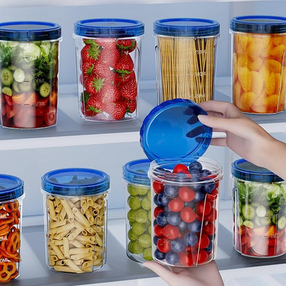 10 Pack-32 OZ Freezer Storage Containers, Small Plastic Food Storage Containers with Twist Top Lids, BPA Free and Reusable Meal Prep Containers Microwave/Dishwasher Safe