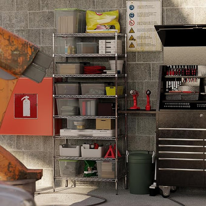 21" Deep x 36" Wide x 86" Height Wire Shelving Kit | 8-Tier | NSF Commercial Storage Rack Unit
