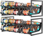 iSPECLE Expandable Can Organizer for Pantry, 2 Pack Large Capacity 120 Cans Can Storage Organizer Pantry Rack, Auto Rolling Dispenser & Stackable Wire Holder for Deep Pantry Shelves, Black