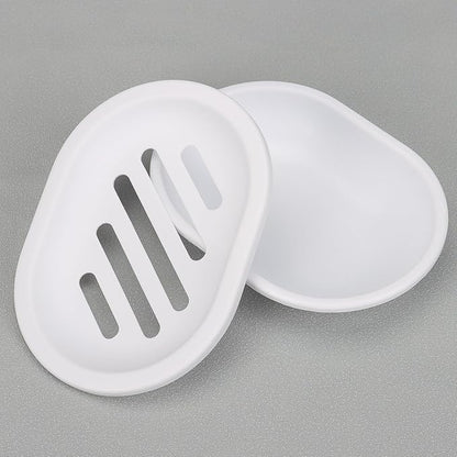 Topsky Soap Dish for Shower, 2pcs Soap Dishes Soap Savers for Bar Soap, Soap Bar Holder Shower with Drip Tray, Plastic Soap Holders with Drain for Kitchen Sink, Easy to Clean, Dry,White