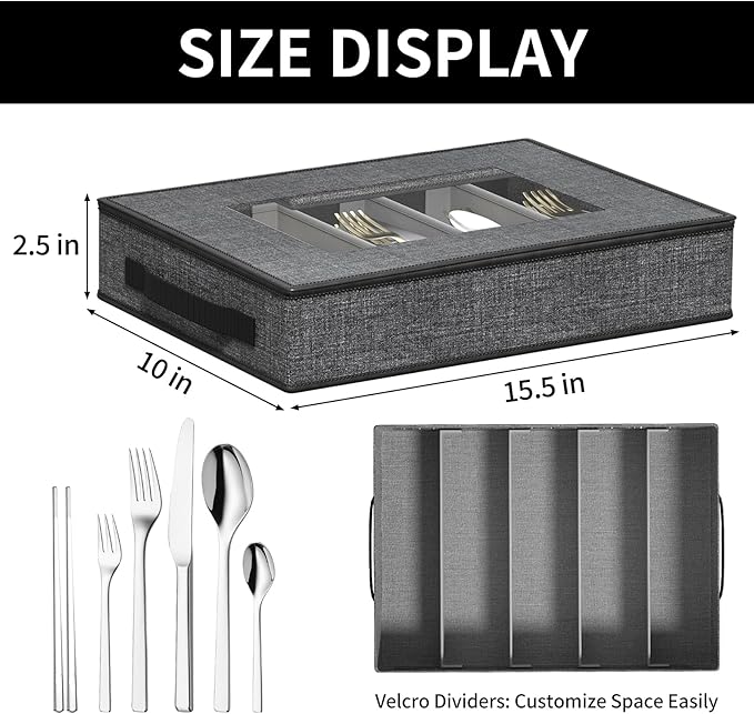 Aokeyee 8-Piece China Storage Containers Set, Hard Shell Moving Boxes for Dishes, Plates, Mugs, Wine Glass & Flatware – Dinnerware Organizer with Soft Felt Dividers, Sturdy Handles & Zippers, Grey