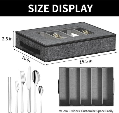 Aokeyee 8-Piece China Storage Containers Set, Hard Shell Moving Boxes for Dishes, Plates, Mugs, Wine Glass & Flatware – Dinnerware Organizer with Soft Felt Dividers, Sturdy Handles & Zippers, Grey