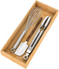 Utensil Organizer Silverware Drawer Organizer-Stackable Bamboo Flatware Caddy Cutlery Holder, Wooden Storage Boxes Tray for Bedroom,Office, Bathroom, Vanity & Garage Tool Organization(15"6"2.5")