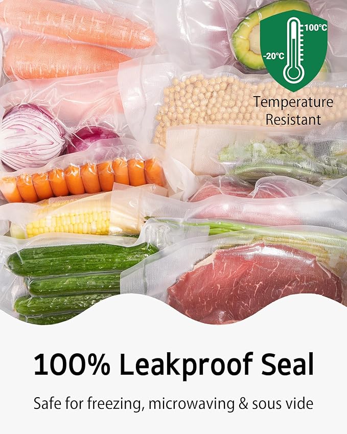 Syntus 150 Count Vacuum Sealer Bags, 20 Gallon 11" x 16" and 80 Quart 8" x 12" and 50 Pint 6" x 10" for Seal a Meal, BPA Free Heavy Duty Precut Bags, Food Vac Bags for Storage, Meal Prep or Sous Vide