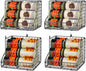 JKsmart 4 Pack Stackable Can Organizer for Pantry with Adjustable Dividers, Soda Can Organizer, Can Storage Dispenser Holds up to 56 Cans, Metal Wire Baskets Can Holder for Kitchen Cabinet Pantry