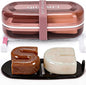 Shampoo Bar Holder and Soap Case | Leakproof Travel Container with Lid & Drain Tray | Includes Silicone Strap and Mesh Soap Bag | for Bathroom, Shower, Camping, Gym Travel (Red, Large)