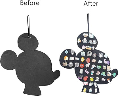 Hanging Brooch Pin Organizer Enamel Pin Display Cute Cartoon Shape Brooch Pin Display Storage Holder for Brooch Pin(Without Accessories ) (black-mouse)