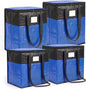 4Pack (110L*2+180L*2) Extra Large Moving Bags Heavy Duty with Wide Comfortable Handles & Strong Zipper, Durable Storage Bags Totes, Reusable Moving Boxes for College Dorm Bedding Space Saving,Blue