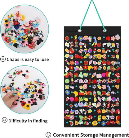 PACMAXI Hanging Shoe Charm Holder with 180 Holes, Wall Mounted Display Organizer for Shoe Charms