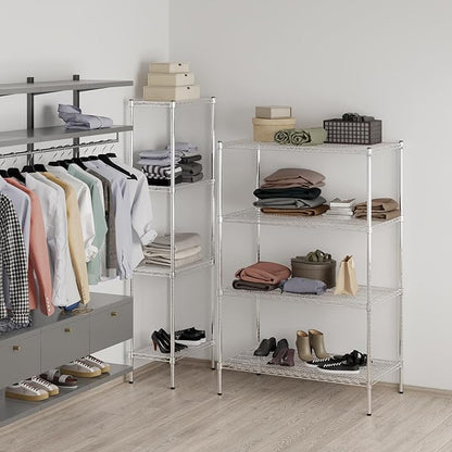 24" Deep x 42" Wide x 64" Height Wire Shelving Kit | 4-Tier | NSF Commercial Storage Rack Unit