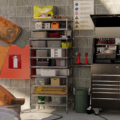 24" Deep x 36" Wide x 86" Height Wire Shelving Kit | 10-Tier | NSF Commercial Storage Rack Unit