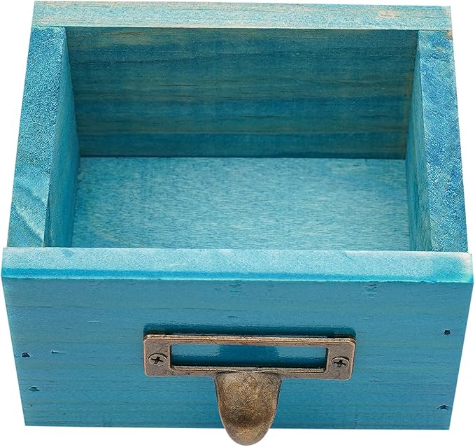Schreibtisch-Organizer mit 9 Schubladen, Apothekerschrank, Schubladen-Organizer mit Etiketten und Metallgriffen, blau
