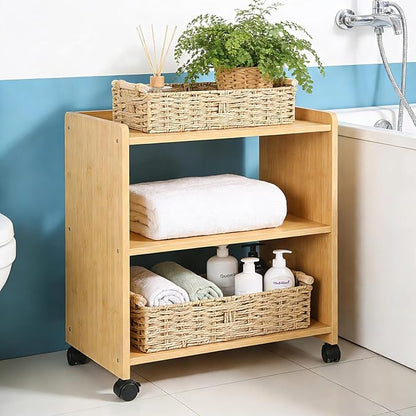 Bathroom Basket for Toilet Tank Top - Beige Toilet Paper Basket with Handles, Paper Rope Back of Toilet Tank Baskets for Counter, Shelves, Countertop, Boho Bathroom Decor 2 PCS