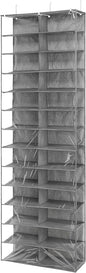 Whitmor Over The Door Shoe Shelves - 26 Sections - Crosshatch Gray