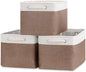 Bidtakay Baskets Fabric Storage Bins for Shelves [3-Pack] Decorative Storage Baskets for Organizing 15 X 11 X 9.5 inches Nursery Closet Foldable Toy Storage Closet Organizer Brown