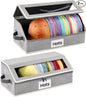 Hat Organizer for Baseball Caps, 2-Pack Stackable Hat Storage Box Holds 30 Caps, Foldable Cardboard Holder with Clear Dust-Proof Window for Closet, Grey