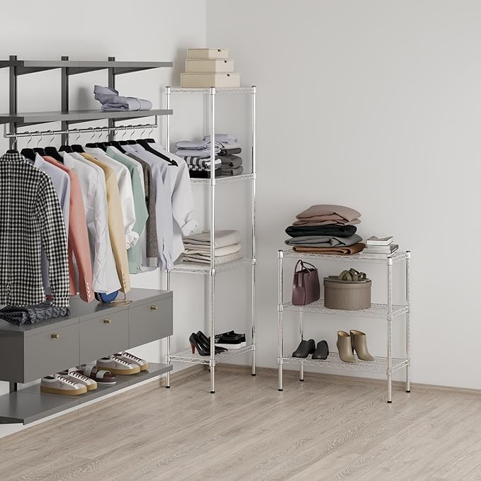14" Deep x 30" Wide x 34" Height Wire Shelving Kit | 3-Tier | NSF Commercial Storage Rack Unit
