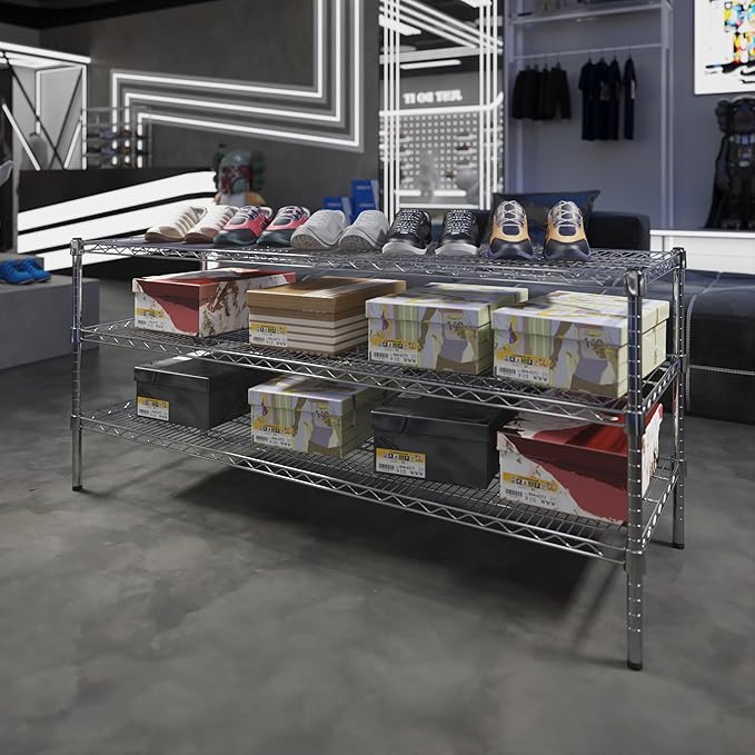 21" Deep x 60" Wide x 27" Height Wire Shelving Kit | 3-Tier | NSF Commercial Storage Rack Unit