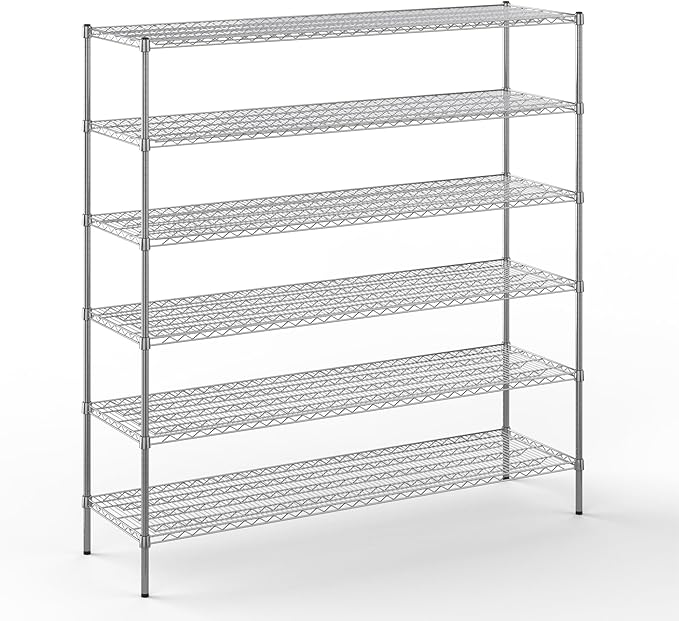 21" Deep x 72" Wide x 74" Height Wire Shelving Kit | 6-Tier | NSF Commercial Storage Rack Unit
