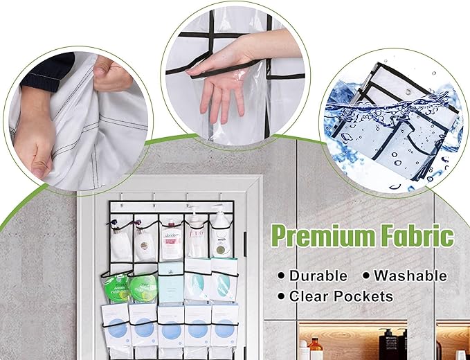 MISSLO 35 Clear Large Pockets Over The Door Shoe Organizer and 36 Pairs Clear Over the Door Shoe Organizer