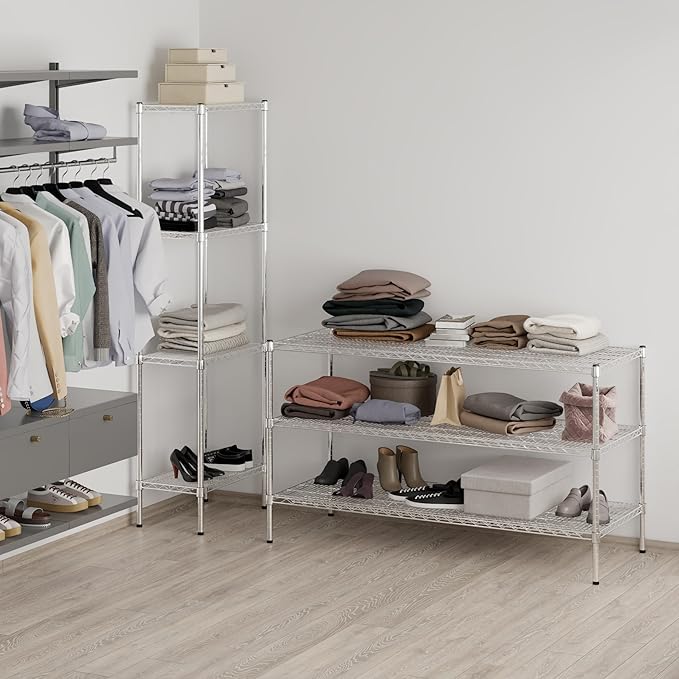 24" Deep x 60" Wide x 34" Height Wire Shelving Kit | 3-Tier | NSF Commercial Storage Rack Unit