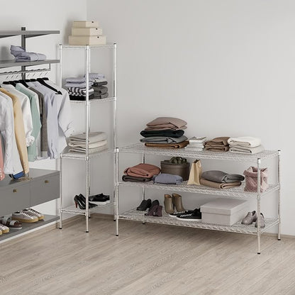 24" Deep x 60" Wide x 34" Height Wire Shelving Kit | 3-Tier | NSF Commercial Storage Rack Unit