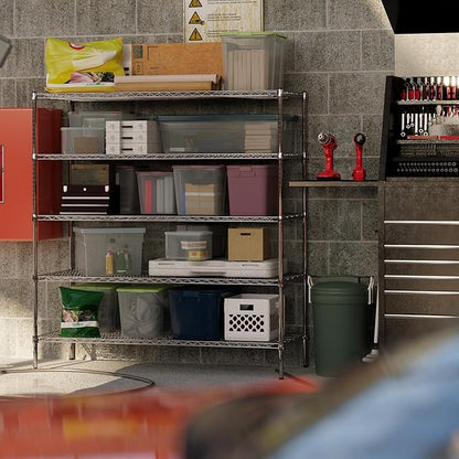 24" Deep x 60" Wide x 64" Height Wire Shelving Kit | 5-Tier | NSF Commercial Storage Rack Unit