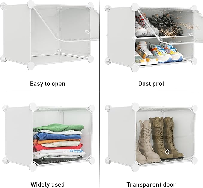Shoe Storage,8 Tier Shoe Rack Organizer for Closet Shoe Cabinet with Door Shoe Shelves for Closet,Entryway,Hallway,Bedroom