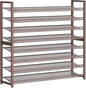 Metal Shoe Rack,Large 8 Tier Shoe Organizer, Heavy Duty Metal 4-Tier Stackable Shoe Storage Vertical Shoe Rack for Closet Front Door,Entrance,Entryway,Garage,Up to 50 Pairs,Bronze