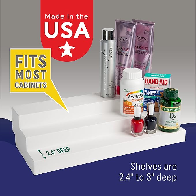 Dial Industries 3 Tier Adjustable Canned Goods Shelves for Kitchen Cabinet and Pantry Organization, Standard