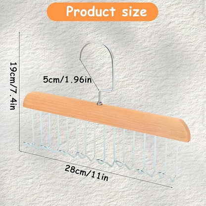 4Pcs Anti Slip Multi Hook Coat Racks,Bra Hangers for Closet Organizer with 8 Hooks 360 °Swivel Belt Hanger for Closet for Belt, Tie, Tank Top, Bra, Scarf (Beige)