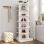 Rotating Shoe Rack Tower, 6-Tier Spinning Shoe Rack, Free Standing 360° Revolving Shoe Organizer Can Hold 24 Pairs of Shoes for Entryway Living Room Hallway (6-Tier, White)
