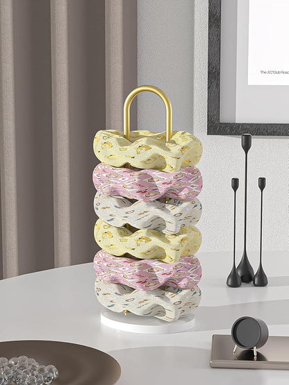 Scrunchie Holder,Hair Tie Organizer Holder,Hair Accessories Organizer Stand,Metal and Acrylic Combination Hair Accessory Storage Displays Holder (Golden)
