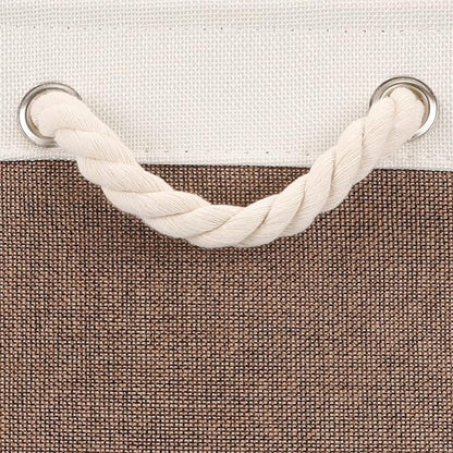 Bidtakay Large Storage Baskets with Handles for Organizing 16" x 11.8" x 11.8" Rustic Shelf Baskets [2-Pack] Foldable Clothes Baskets Fabric Collapsible Bins for Closet (White&Earthy Brown)