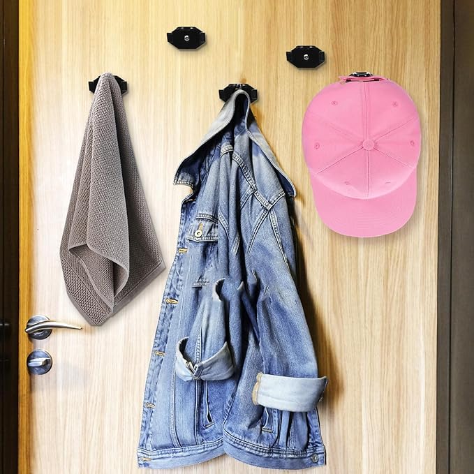Kichvoe Hat Hangers for Wall, 16 Pcs Minimalist Hat Hooks Strong Hold Hat Hangers Hat Display for Wall Door Closet Office