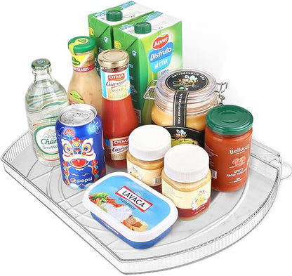Lazy Susan Turntable for Refrigerator, Square Turntable Organizer for Fridge Cabinet, Pantry, Countertop | 16.5" x 11.1" (Rectangle 1 Pack - Clear)