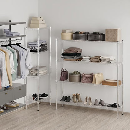 14" Deep x 60" Wide x 64" Height Wire Shelving Kit | 4-Tier | NSF Commercial Storage Rack Unit