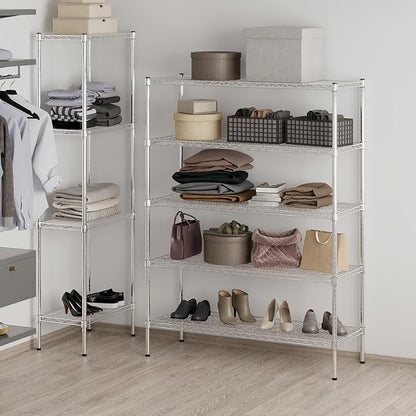 18" Deep x 48" Wide x 64" Height Wire Shelving Kit | 5-Tier | NSF Commercial Storage Rack Unit