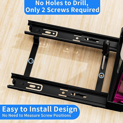BOIVSHI Pull Out Spice Rack Organizer for Cabinet, Heavy Duty-Slide Out Spice Rack, Vertical Spice Rack for Kitchen Cabinet and Pantry (6.3''Wx10.5''Dx2.8''H, Metal Black)