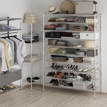 21" Deep x 60" Wide x 86" Height Wire Shelving Kit | 10-Tier | NSF Commercial Storage Rack Unit