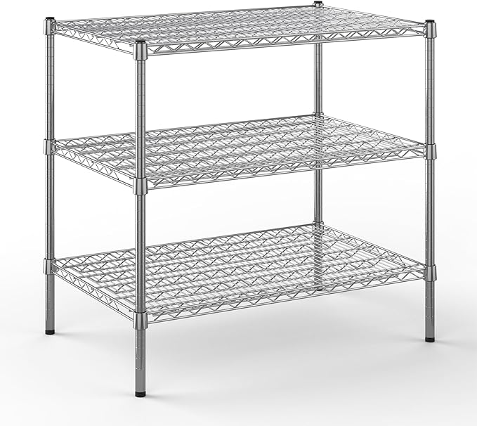 24" Deep x 36" Wide x 34" Height Wire Shelving Kit | 3-Tier | NSF Commercial Storage Rack Unit