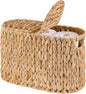 Toilet Paper Basket with Lid for 6 Rolls, Water Hyacinth Wicker Toilet Paper Storage Holder, Toilet Paper Storage for Bathroom