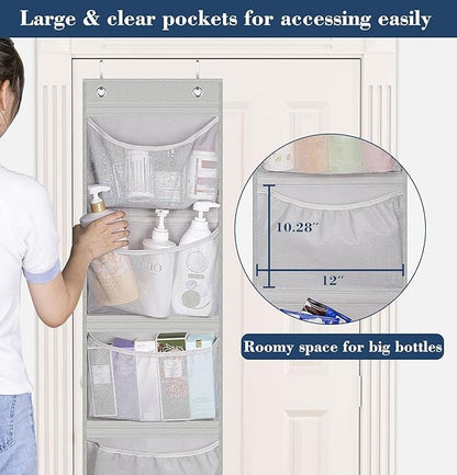 KEETDY Over the Door Organizer Storage for Closet with 5 Pockets Organizer for Bedroom Bathroom, 2 Pack