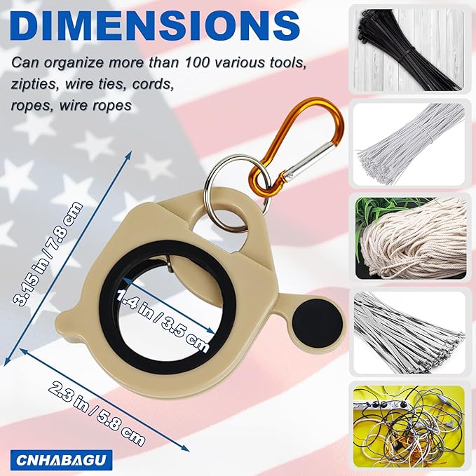 Zip Tie Holder Organizer Cable Tie Organizer Holder for Tool Belt Strong Efficient Solution for Electrician Zip Ties Holder Reusable Portable Safety(Khaki, 4 Pack)