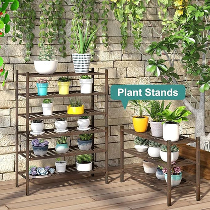 viewcare Shoe Rack for Closet, 3-Tier Bamboo Wood Shoe Racks, Stackable | Beautiful | Natural | Functional | Sturdy, Bamboo Shoe Rack for Entryway Hallway Closet