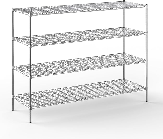 24" Deep x 60" Wide x 54" Height Wire Shelving Kit | 4-Tier | NSF Commercial Storage Rack Unit